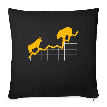 Stocks ETF Stock Market Yield Trader Money Freedom Inv - Sofa pillowcase 17,3'' x 17,3'' (45 x 45 cm) - black - Front