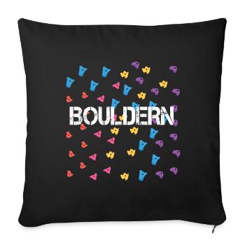 Grimpeur d'escalade de bloc - Housse de coussin décorative 45 x 45 cm - noir - Devant