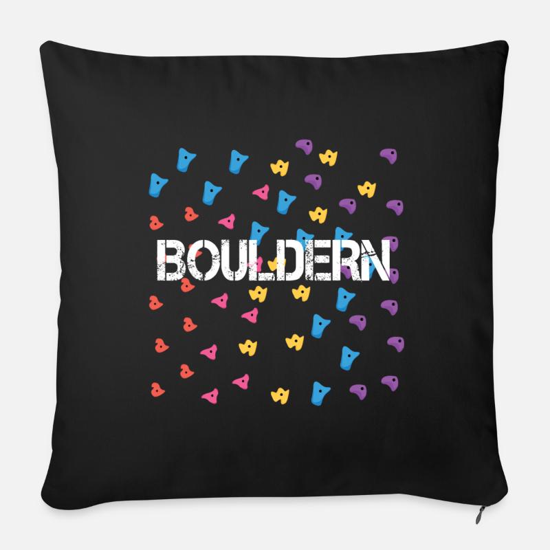 Grimpeur d'escalade de bloc - Housse de coussin décorative 45 x 45 cm - noir