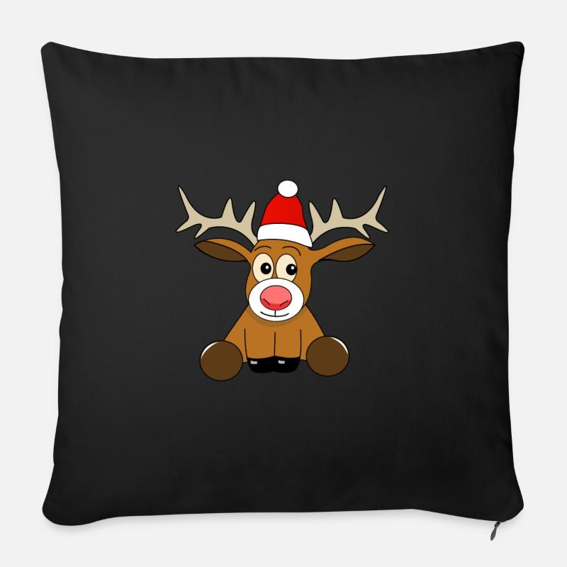 Rentier Weihnachten - Sofakissenbezug 45 x 45 cm - Schwarz