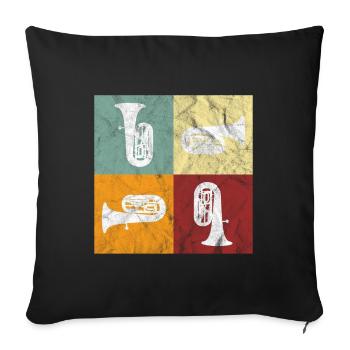 tuba - Housse de coussin décorative 45 x 45 cm - noir - Devant