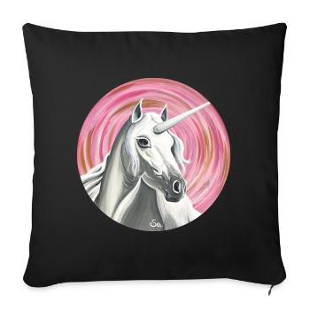 Unicorn of love - Sonja Ariel von Staden - Sofa pillowcase 17,3'' x 17,3'' (45 x 45 cm) - black - Front