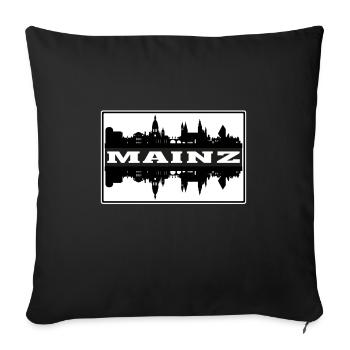 Mainz Allemagne Voyage Skyline Souvenir Silhouette - Housse de coussin décorative 45 x 45 cm - noir - Devant