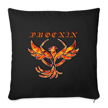 Flaming Phoenix in flames - Sofa pillowcase 17,3'' x 17,3'' (45 x 45 cm) - black - Front