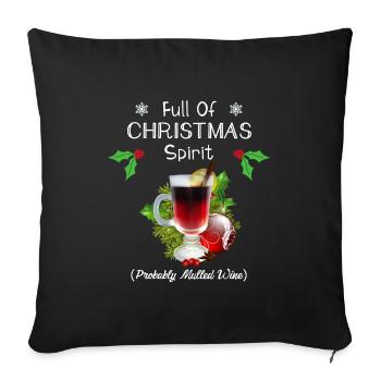 Vin chaud Drôle Noël Noël Noël Cadeau - Housse de coussin décorative 45 x 45 cm - noir - Devant