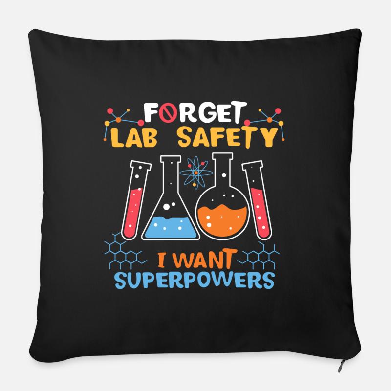 Labor Labor Supermächte Chemie - Sofakissenbezug 45 x 45 cm - Schwarz