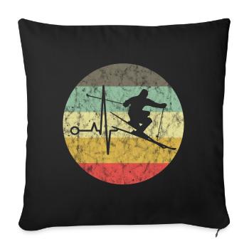 Ski Ski Skieur Ski Vacation Retro Gift - Housse de coussin décorative 45 x 45 cm - noir - Devant