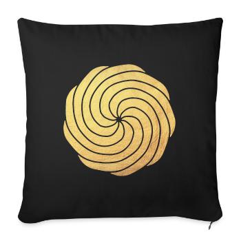 Or luxe soleil yoga énergie méditation dynamique - Housse de coussin décorative 45 x 45 cm - noir - Devant