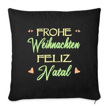 Deutsch-Brasilianer Weihnachten Natal Geschenk - Sofakissenbezug 45 x 45 cm - Schwarz - Vorne