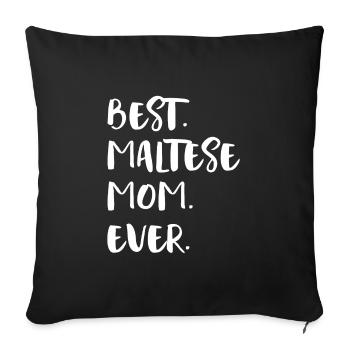 Maltese Maltese - Sofa pillowcase 17,3'' x 17,3'' (45 x 45 cm) - black - Front