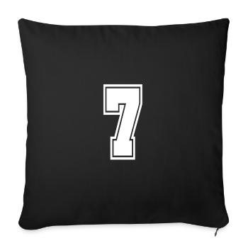 7 numéro de maillot de football de football de style universitaire - Housse de coussin décorative 45 x 45 cm - noir - Devant