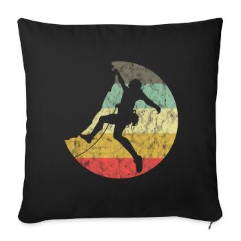 Mountaineering Climbing Gift Bouldering Retro Cool - Sofa pillowcase 17,3'' x 17,3'' (45 x 45 cm) - black - Front