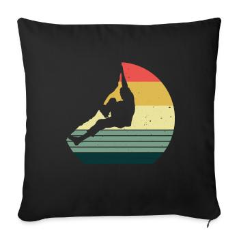 Mountaineering Climbing Gift Bouldering Retro Cool - Sofa pillowcase 17,3'' x 17,3'' (45 x 45 cm) - black - Front