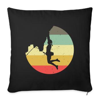 Mountaineering Climbing Gift Bouldering Retro Cool - Sofa pillowcase 17,3'' x 17,3'' (45 x 45 cm) - black - Front