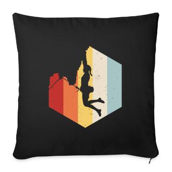 Mountaineering Climbing Gift Bouldering Retro Cool - Sofa pillowcase 17,3'' x 17,3'' (45 x 45 cm) - black - Front