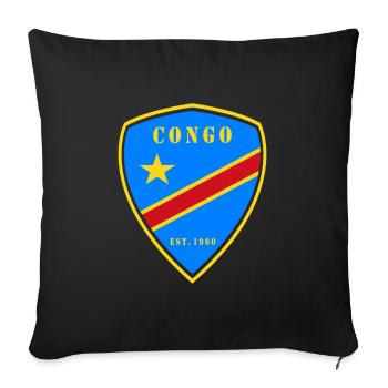 Kongo Wappen Design - Sofakissenbezug 45 x 45 cm - Schwarz - Vorne