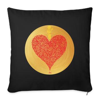 Heart of the Abundance of Souls - Sonja Ariel von Staden - Sofa pillowcase 17,3'' x 17,3'' (45 x 45 cm) - black - Front