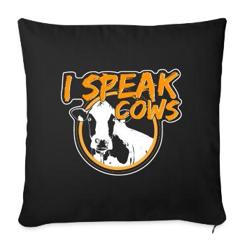 Cow Cows Mountains - Sofa pillowcase 17,3'' x 17,3'' (45 x 45 cm) - black - Front