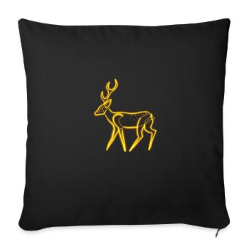 Le cerf de la forêt jaune néon - Housse de coussin décorative 45 x 45 cm - noir - Devant