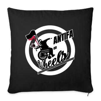 Antifa on Wheels - Sofa pillowcase 17,3'' x 17,3'' (45 x 45 cm) - black - Front