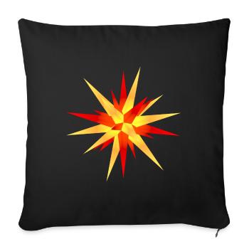 poinsettia yellow-red 1 - Sofa pillowcase 17,3'' x 17,3'' (45 x 45 cm) - black - Front