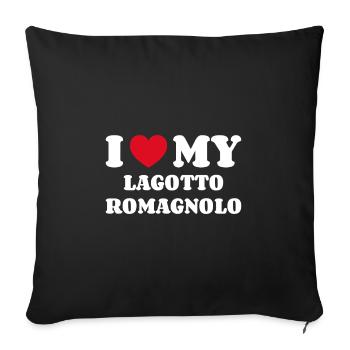 J'aime mon Lagotto Romagnolo - Housse de coussin décorative 45 x 45 cm - noir - Devant
