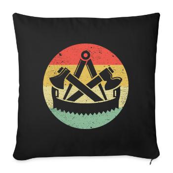 Zimmermann guild coat of arms on vintage retro colors - Sofa pillowcase 17,3'' x 17,3'' (45 x 45 cm) - black - Front