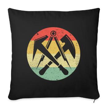 Roofers Guild Icon On Vintage Retro Colors - Sofa pillowcase 17,3'' x 17,3'' (45 x 45 cm) - black - Front