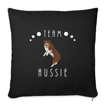 Team Aussie - Red Tri (bobtail) - Sofa pillowcase 17,3'' x 17,3'' (45 x 45 cm) - black - Front