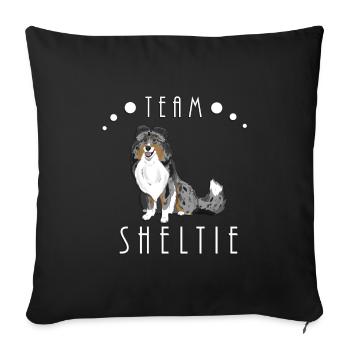 Team Sheltie - Blue Merle Tri - Sofa pillowcase 17,3'' x 17,3'' (45 x 45 cm) - black - Front