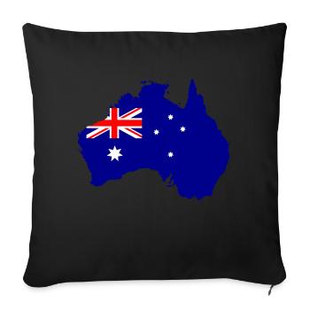 Carte d'idée cadeau drapeau Australie - Housse de coussin décorative 45 x 45 cm - noir - Devant