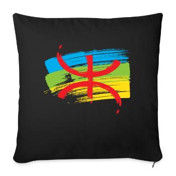 Amazigh Flag (Artistic variant) - Sofa pillowcase 17,3'' x 17,3'' (45 x 45 cm) - black - Front