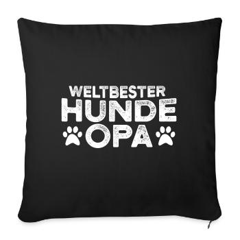 Bester Hunde Opa Spruch Herrchen Hundefreund Hund - Sofakissenbezug 45 x 45 cm - Schwarz - Vorne