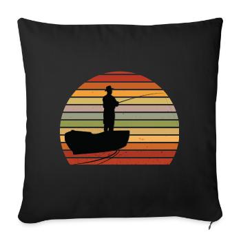 Angler vintage - Sofa pillowcase 17,3'' x 17,3'' (45 x 45 cm) - black - Front