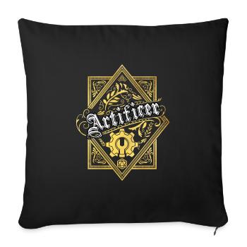 JDR Artificier classes de personnages RPG - Housse de coussin décorative 45 x 45 cm - noir - Devant