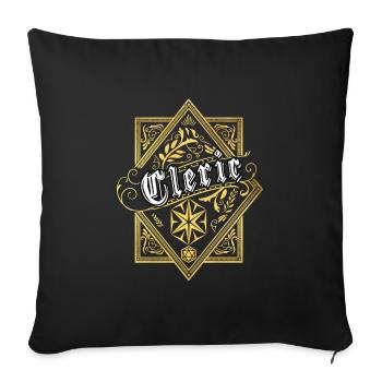 JDR Cleric RPG character classes - Sofa pillowcase 17,3'' x 17,3'' (45 x 45 cm) - black - Front