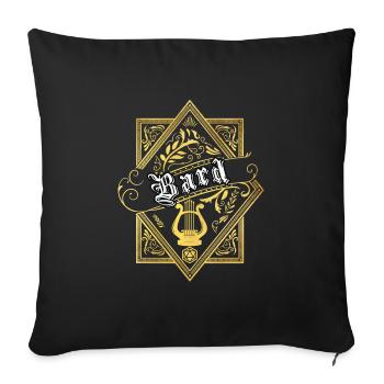 JDR Bard RPG character classes - Sofa pillowcase 17,3'' x 17,3'' (45 x 45 cm) - black - Front