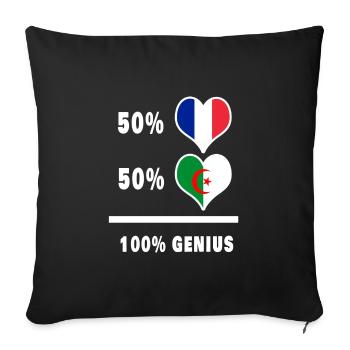 France and Algeria 100% awesome / gift - Sofa pillowcase 17,3'' x 17,3'' (45 x 45 cm) - black - Front