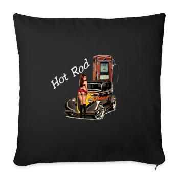 Hot Rod Glam Auto Print - Sofakissenbezug 45 x 45 cm - Schwarz - Vorne