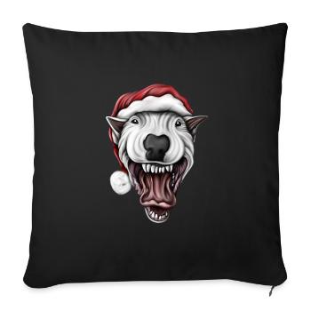 Bullterrier Santa - Housse de coussin décorative 45 x 45 cm - noir - Devant