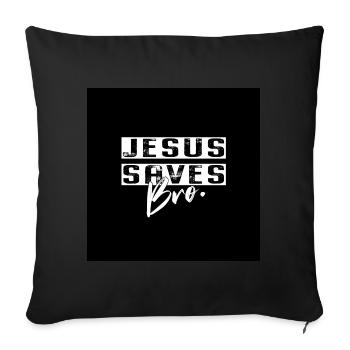Jésus sauve Bro Face Mask Contrast Mask Christ - Housse de coussin décorative 45 x 45 cm - noir - Devant