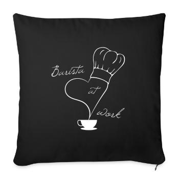 Barista at work, preparing coffee - Sofa pillowcase 17,3'' x 17,3'' (45 x 45 cm) - black - Front