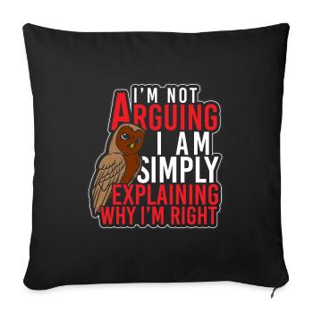 Owl night owl owl - Sofa pillowcase 17,3'' x 17,3'' (45 x 45 cm) - black - Front