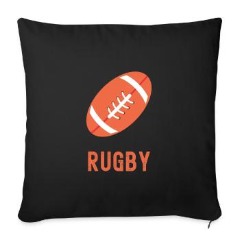 Minimalist Rugby Ball in Orange - Sofa pillowcase 17,3'' x 17,3'' (45 x 45 cm) - black - Front