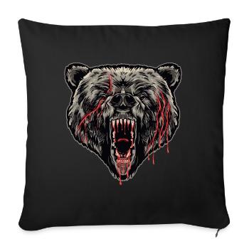 Horror Wild Bear Illustration - Sofa pillowcase 17,3'' x 17,3'' (45 x 45 cm) - black - Front