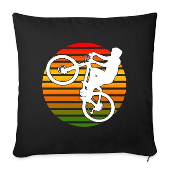 Wheelie wheel cycling gift - Sofa pillowcase 17,3'' x 17,3'' (45 x 45 cm) - black - Front