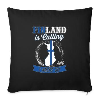 La Finlande appelle et je dois y aller - Housse de coussin décorative 45 x 45 cm - noir - Devant