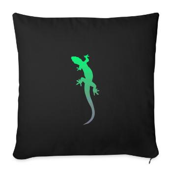 Gecko Salamander Lizard - Sofa pillowcase 17,3'' x 17,3'' (45 x 45 cm) - black - Front