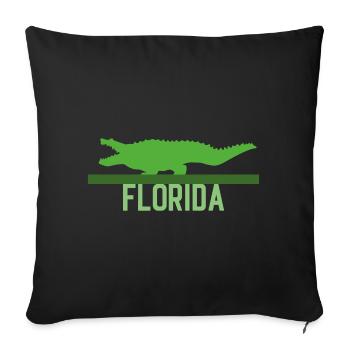 Florida State USA Travel Badge Timbre Souvenir Stic - Housse de coussin décorative 45 x 45 cm - noir - Devant