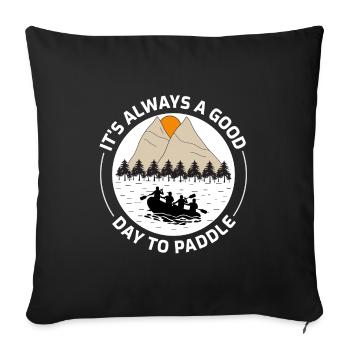 Équipe de rafting Raft White Water Rafter Paddle Cadeau - Housse de coussin décorative 45 x 45 cm - noir - Devant